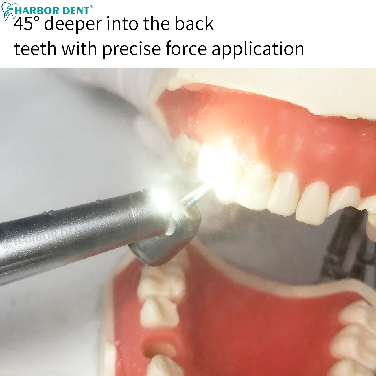 45 Degree Dental High Speed Handpiece With LED Light Dentistry E-generator Integrated Push Button Handpiece Single Water Spray