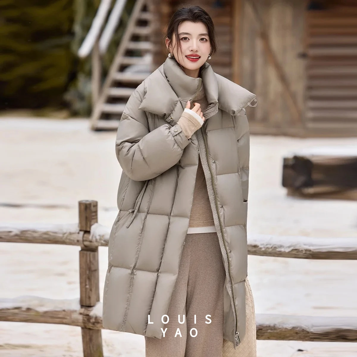 LOUISYAO утепленный длинный пуховик 2022, осенне-зимние куртки,