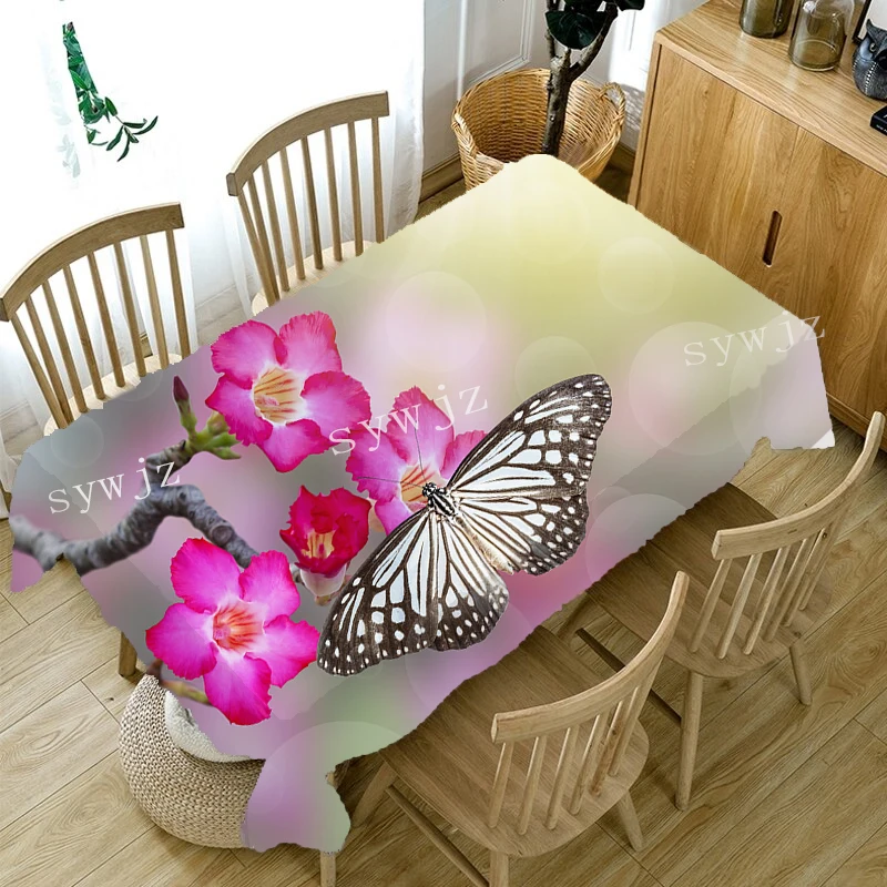 Morning Glory Flower Tablecloth Home Living Room Dining Table Coffee Table Antifouling Tablecloth Outdoor Retro Picnic Cloth