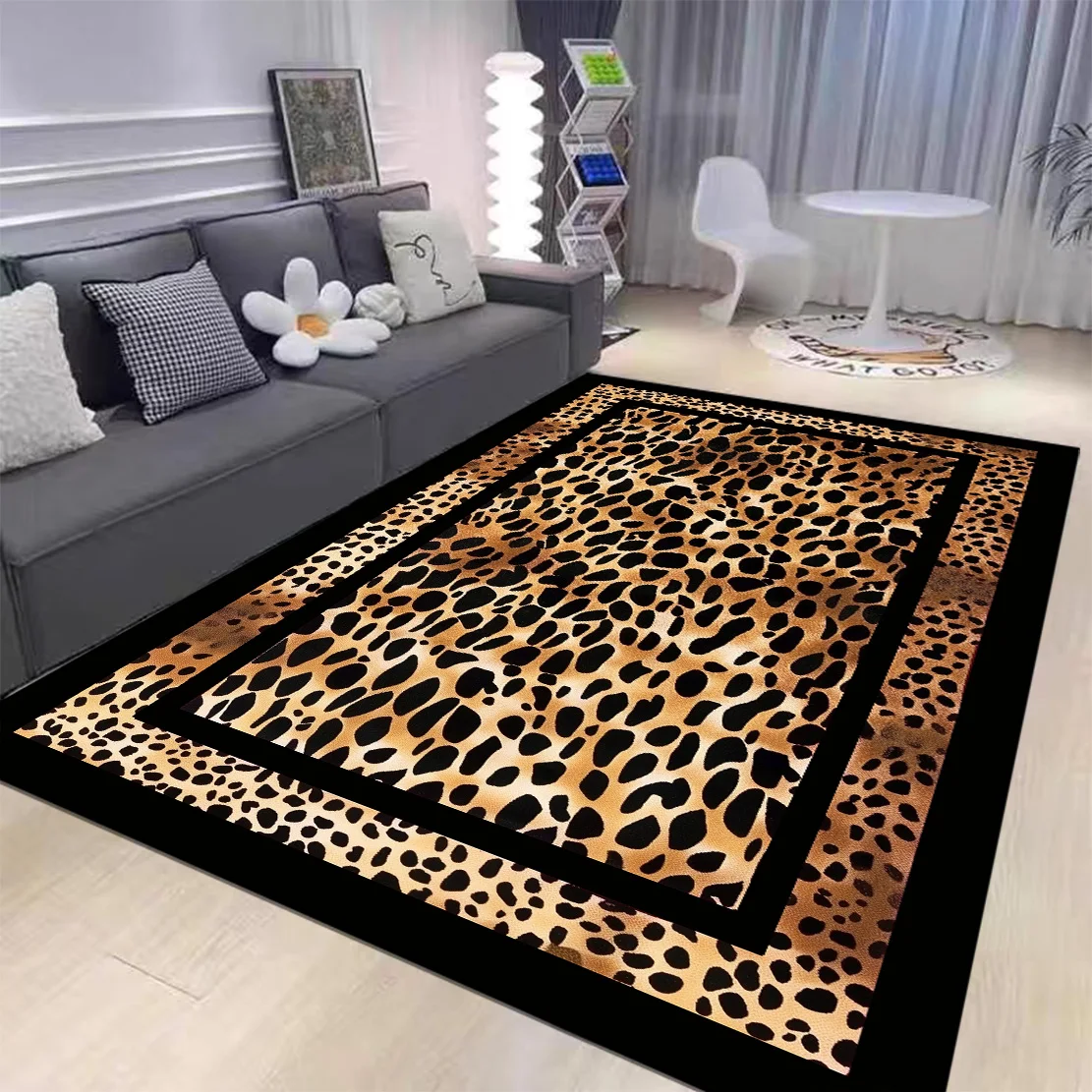 

Leopard Carpet for Living Room European Style Home Decor Room Large Rug Cloakroom Non-slip Floor Mats Customizable Washable 러그