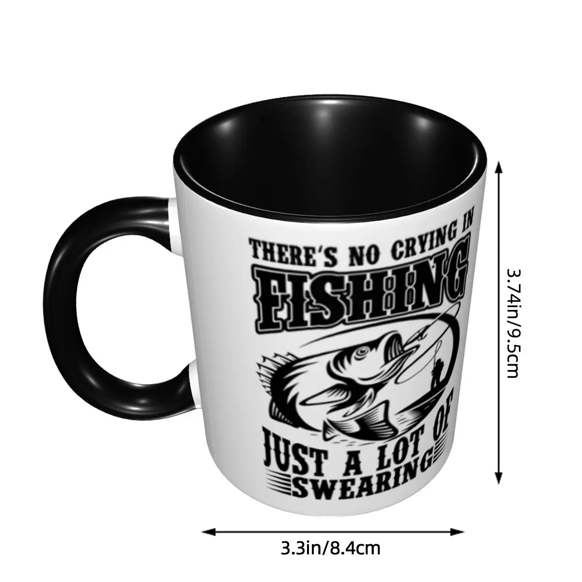 Personalized There Is No Crying In Fishing Mugs DIY Fisherman Ceramic Milk Tea Coffee Cup