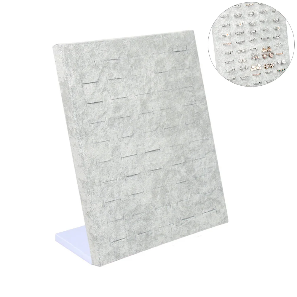 

Доска для дисплея, серый стильный органайзер для ювелирных изделий, держатель для туалетного столика, витрина для колец, подходит для показа колец всех размеров