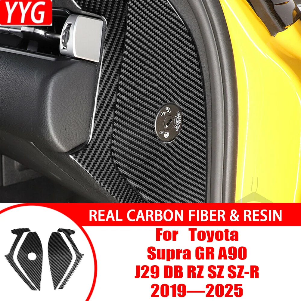 

Для Supra GR A90 2019-2025 автомобильные аксессуары передняя панель приборной панели боковая панель углеродное волокно внутренняя наклейка