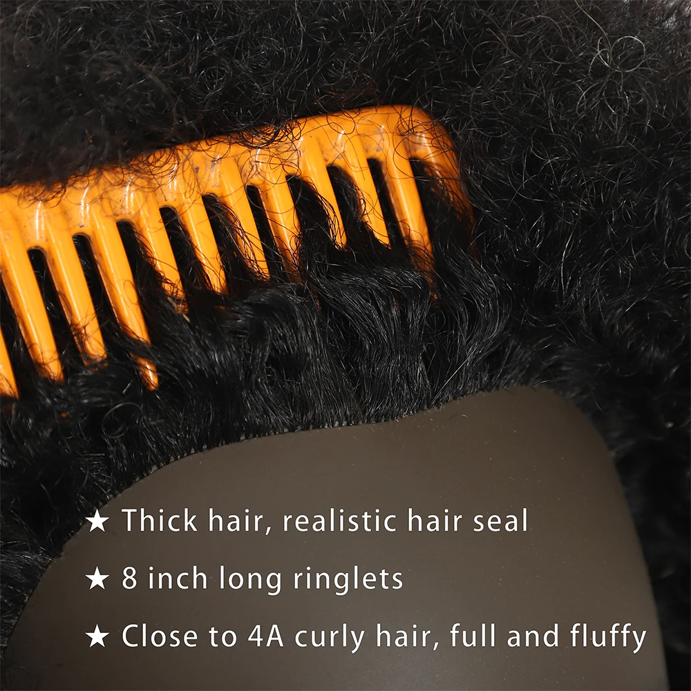Cabeça de manequim afro de 8 polegadas, 100% cabelo real, cabeça de treinamento, cabeça de cabelo trançado, cabeça de bonecas para praticar cornrows e tranças