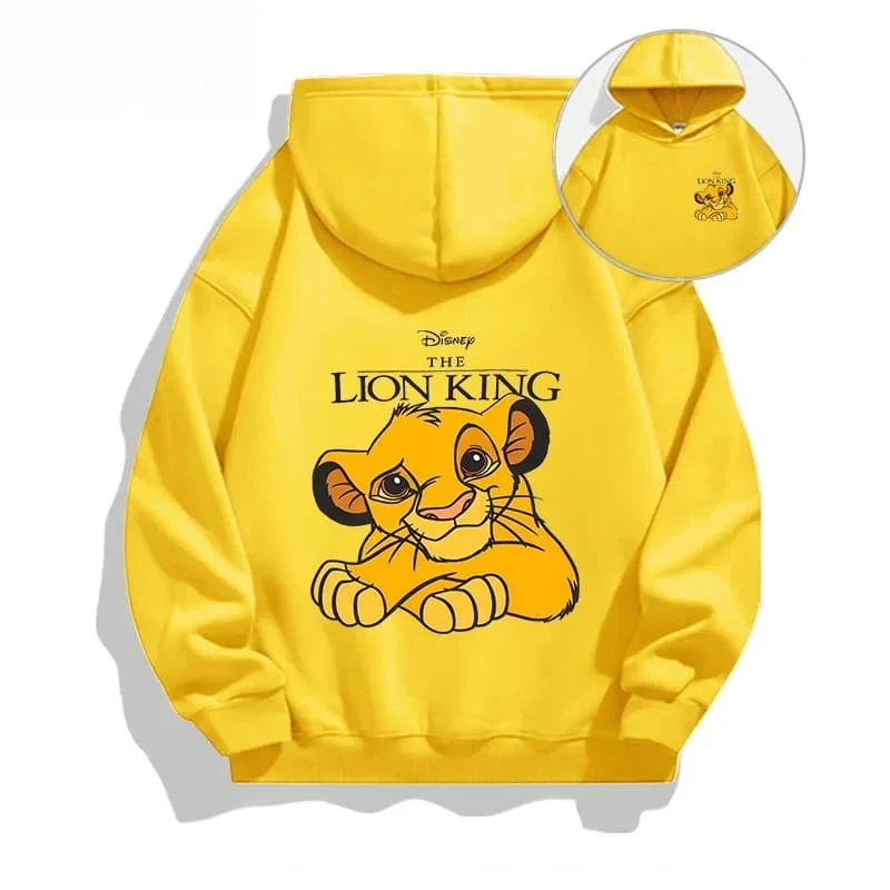 الخريف الأسد الملك متعة الكرتون طباعة الاطفال هوديي طويلة الأكمام الصوف الأطفال الرياضة الدافئة بنين بنات نمط غير رسمي مقنعين البلوز #1