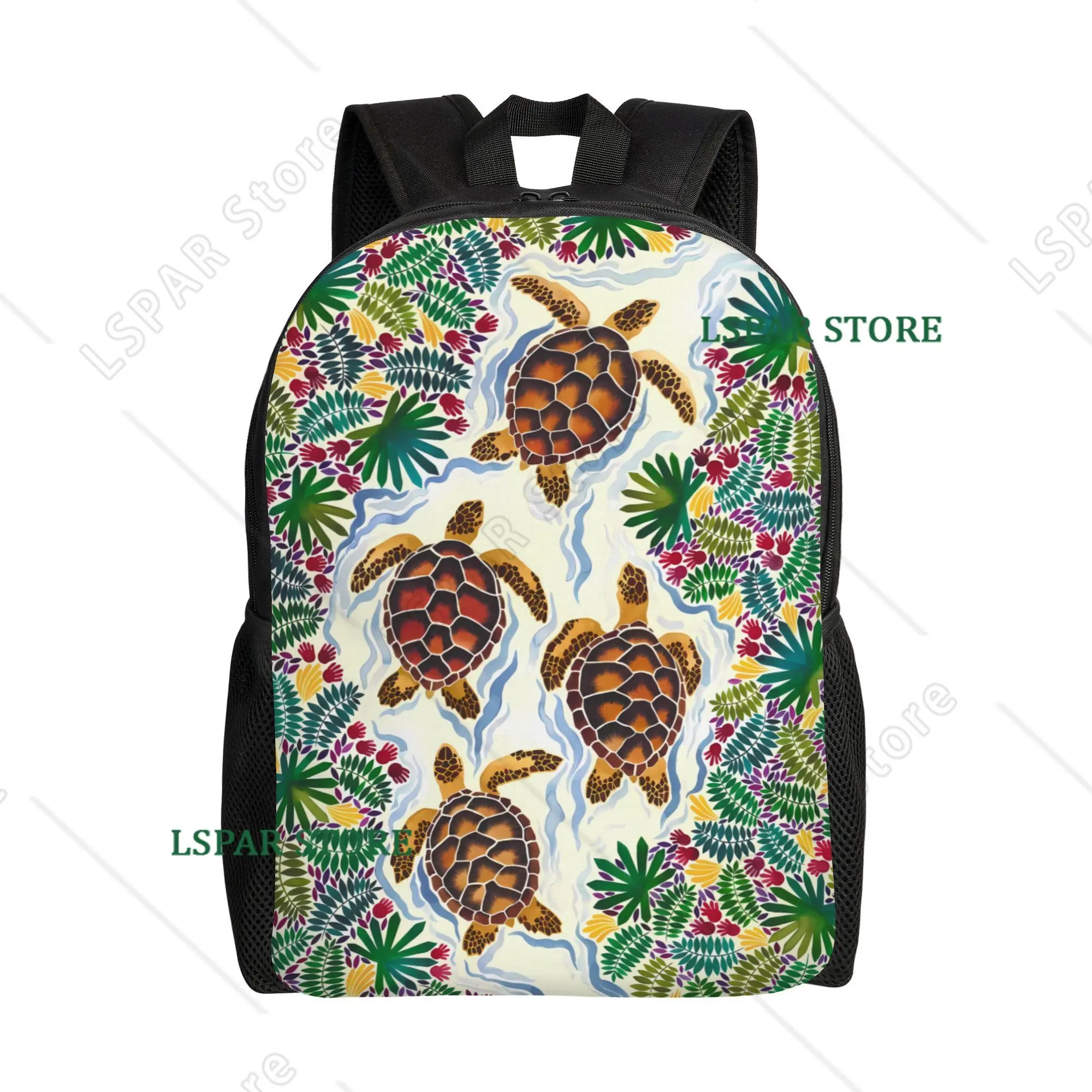 

Рюкзаки с дизайном тропических растений и черепах, повседневные школьные сумки с принтом, дорожные сумки, рюкзаки для ноутбуков, регулируемые ремни
