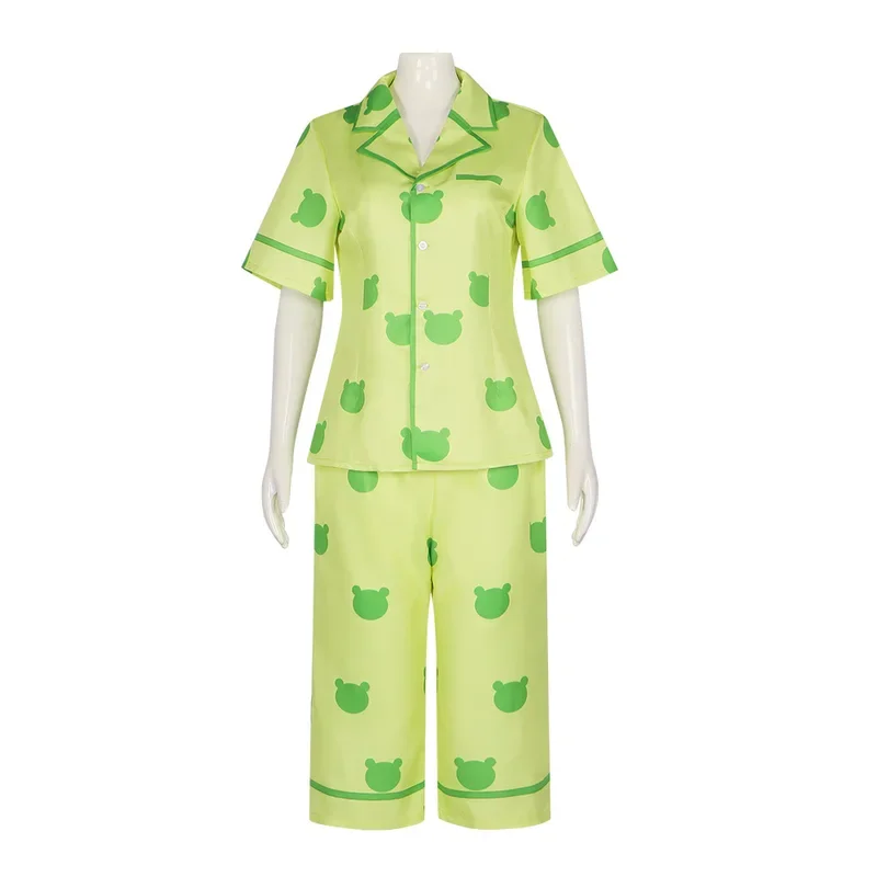 Misaka Mikoto Toaru Kagaku No A Certain Scientific Railgun Green Frog Pajamas  Cosplay Costume Women Cute Halloween Role Play