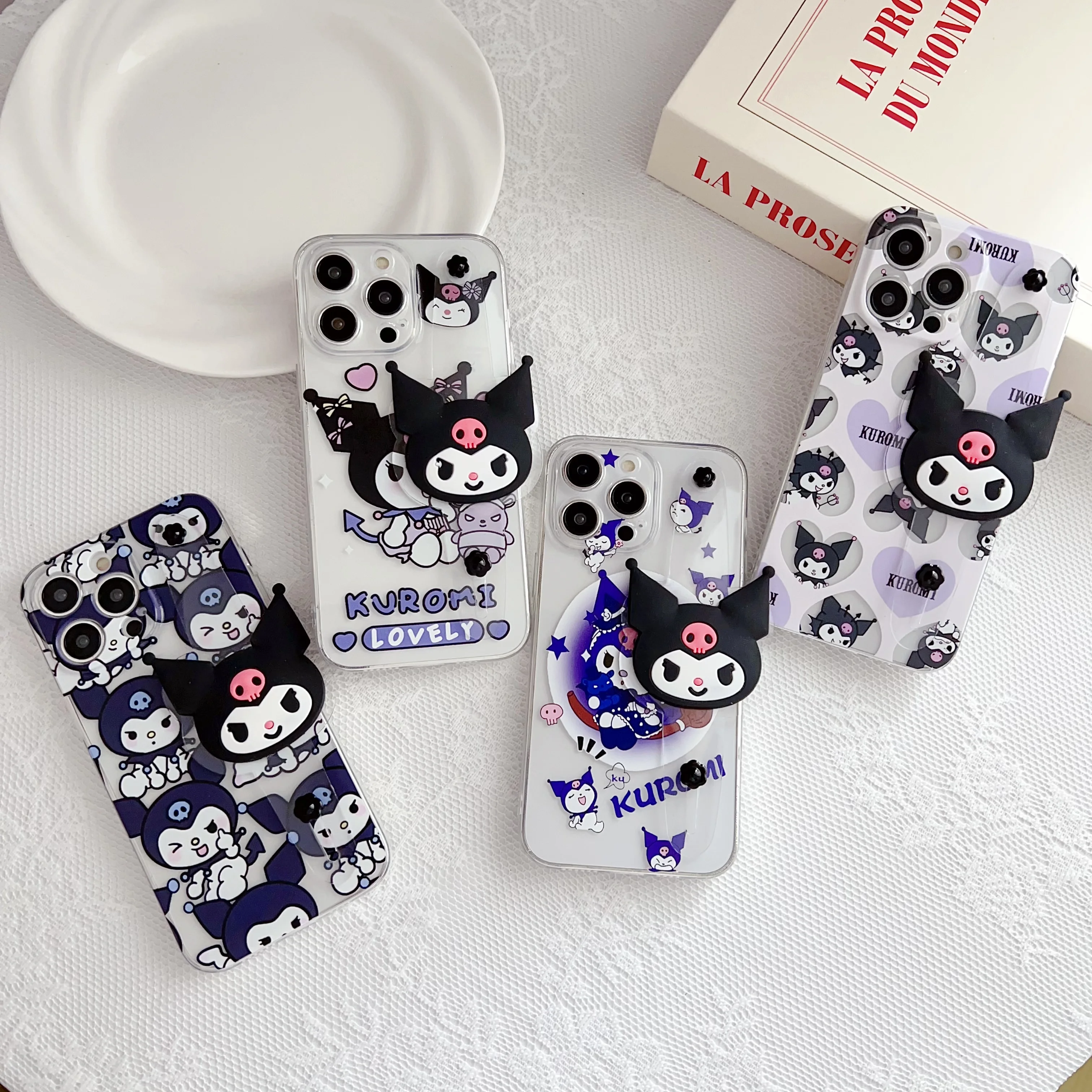 For Huawei Honor 20 X20 X20SE 30 30i V20 30 X40 8x 9x X8 9x X9A 10 X10 V40 Play3 4 Pro Love Kuromi Case Wrist Strap Holder