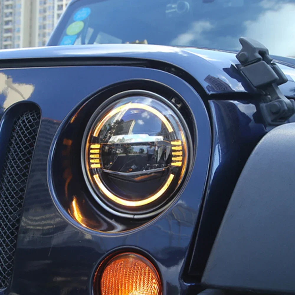 For Jeep Wrangler 2007-2017 Front Headlights Car LED Headlight Assembly Upgrade Bi-xenon Lens Daytime Running Light Accessories