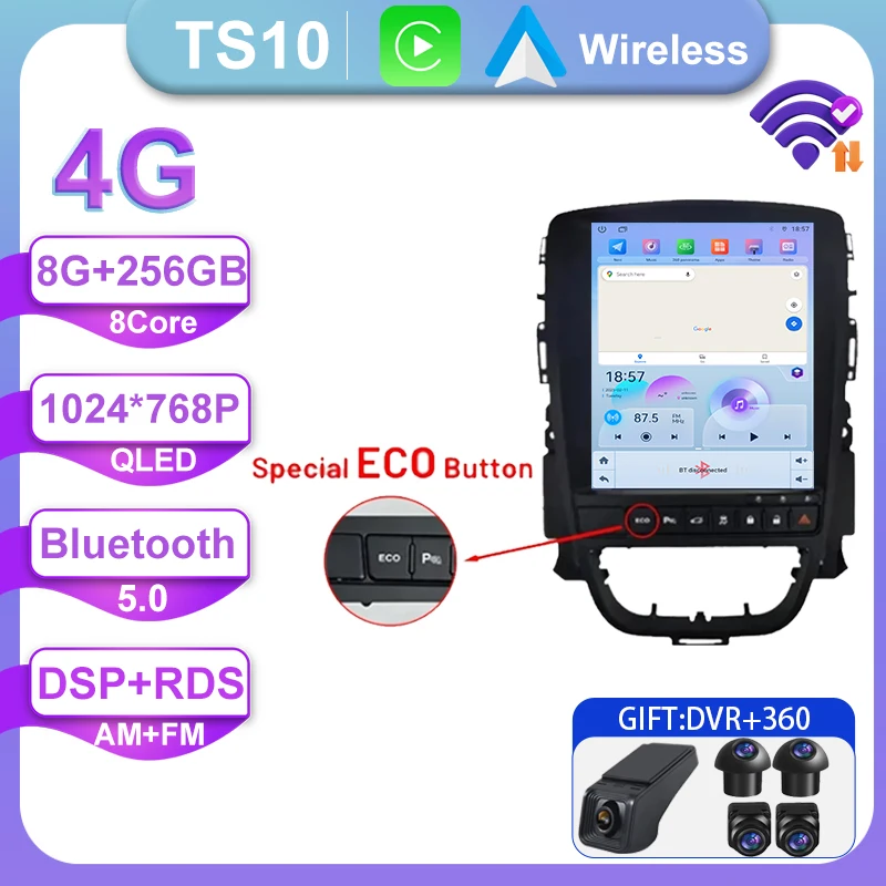Autoradio Voor Opel Astra J 2009-2015 Android Auto GPS Navigatie Head Unit Multimedia Video Player 5G WIFI Carplay Geen 2din DVD