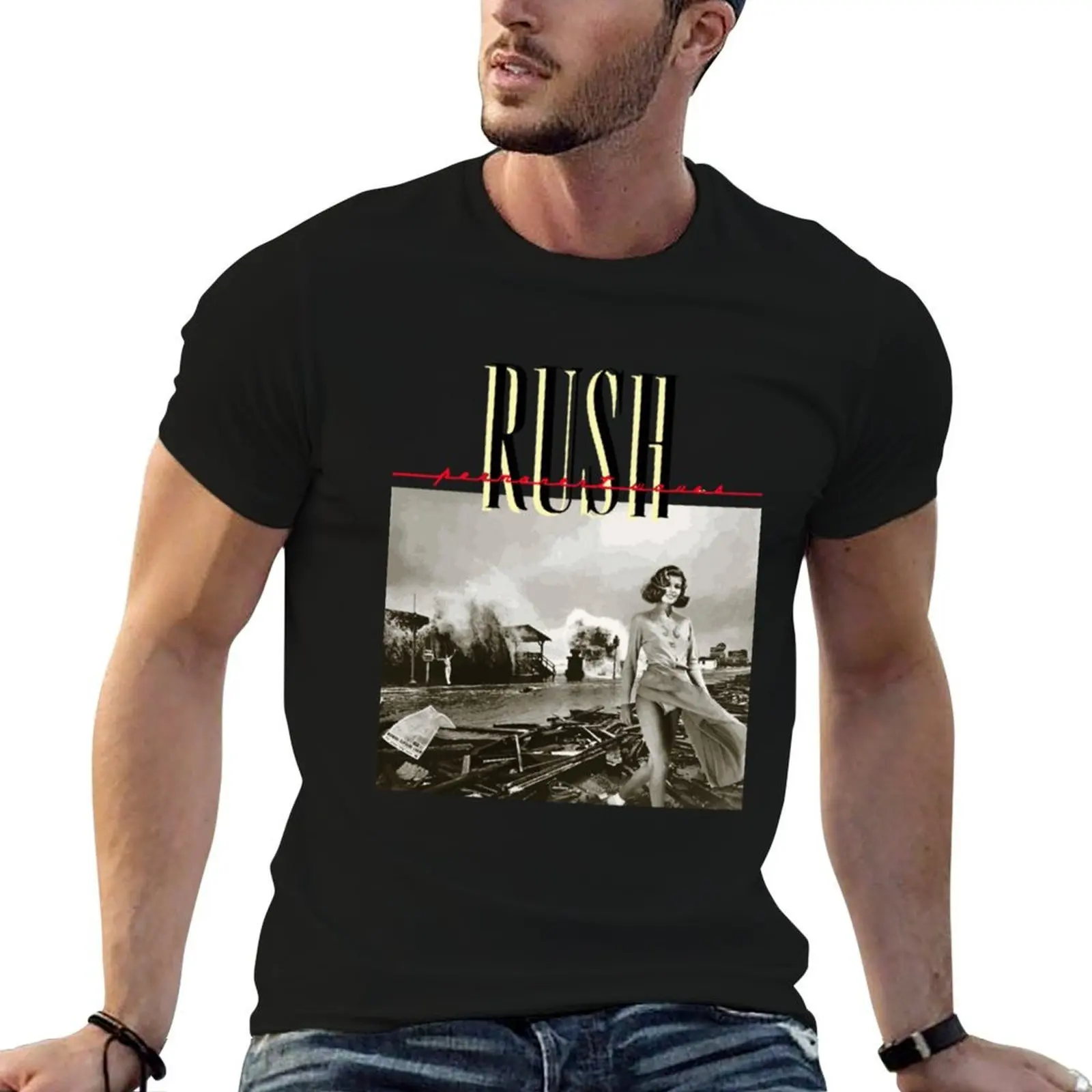 Rush Permanent Waves T-Shirt cotton t shirts man 100% man t shirt cotton high quality man tshirt T-shirt