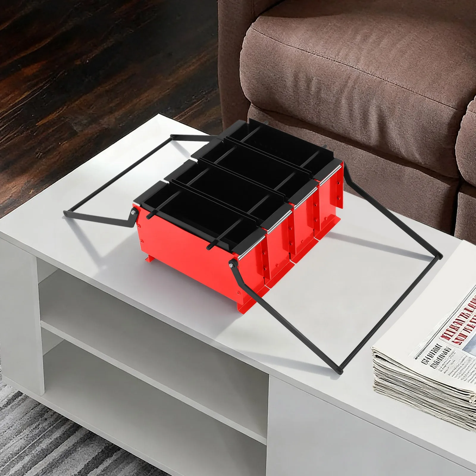 Heavy Duty Steel Manual Newspaper Briquette Maker Waste Paper Log Press Recycling Paper Brick Making Machine Portable Paper Compressor For Indoor Outdoor Fireplace Heating Fuel Production