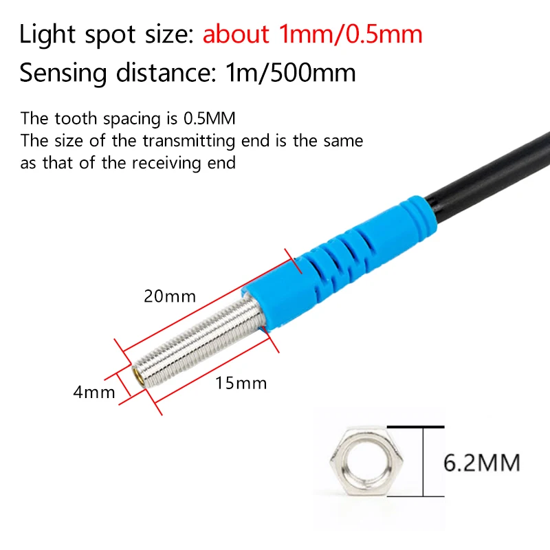 PARMA Laser beam photoelectric switch sensor M4 infrared visible light sensing switch normally open DC24V, ordinary light spot
