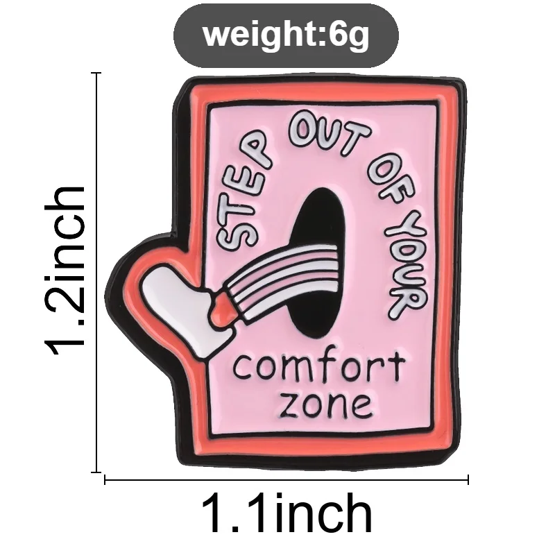 Step Out Of Your Comfort Zone Enamel Pin, Motivational Boot Stepping Out Brooch For Students And Personal Growth Seekers Style