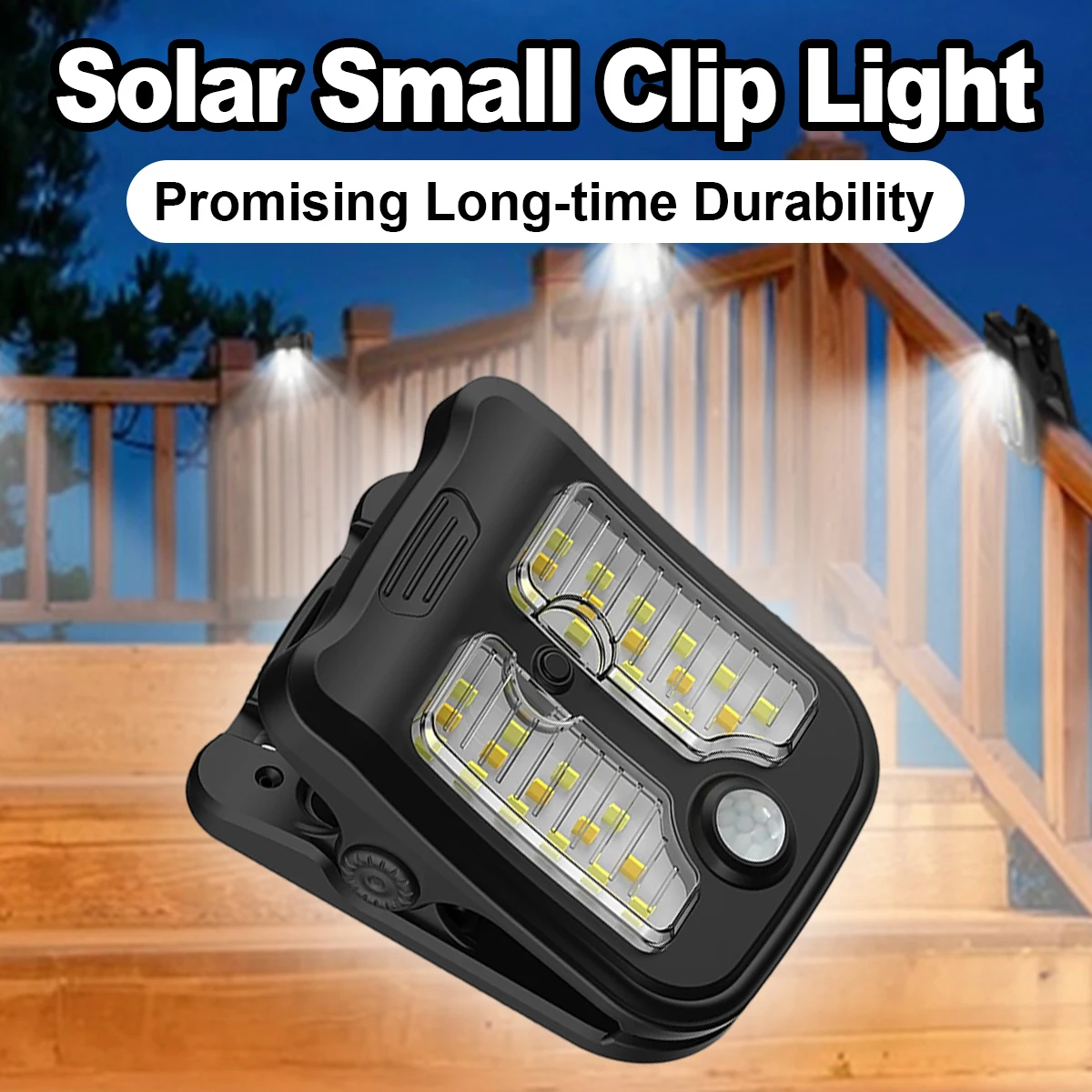 Solar Clip Led Light Motion Sensor Outdoor Wall Lamp Lights Waterproof Detection Power On With Courtyard Garden Charging Camping