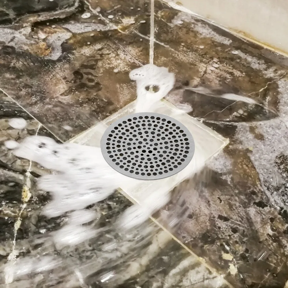 Stainless Steel Floor Drain Filter Round Shape Rustproof Drain Cover Quick Installation Easy Wash Shower Strainer Balcony