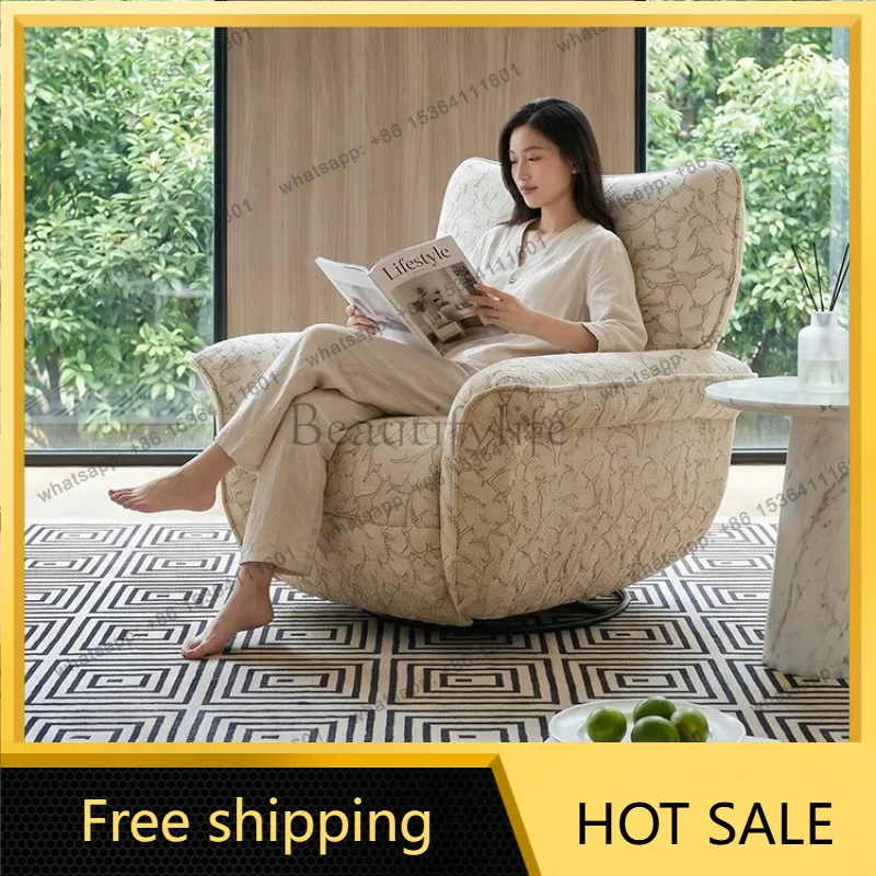 PG Functional Sofa Single Electric Reclining and Sleeping Multifunctional Chenille  Leisure Rocking Chair Swivel Sofa Chair