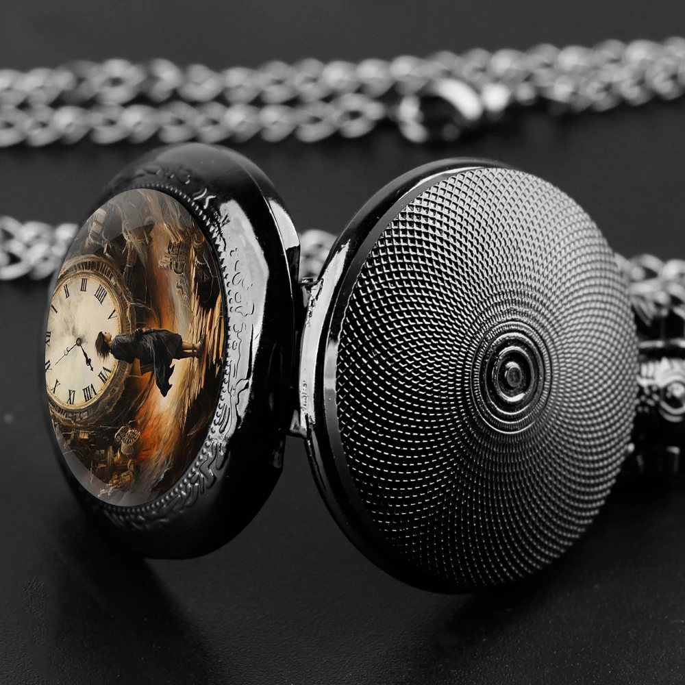 Уникальные часы в стиле стимпанк для мальчиков со стеклянным куполом, винтажные кварцевые карманные часы для мужчин, женщин и детей, ожерелье с подвеской, цепочка, ювелирные изделия, подарки