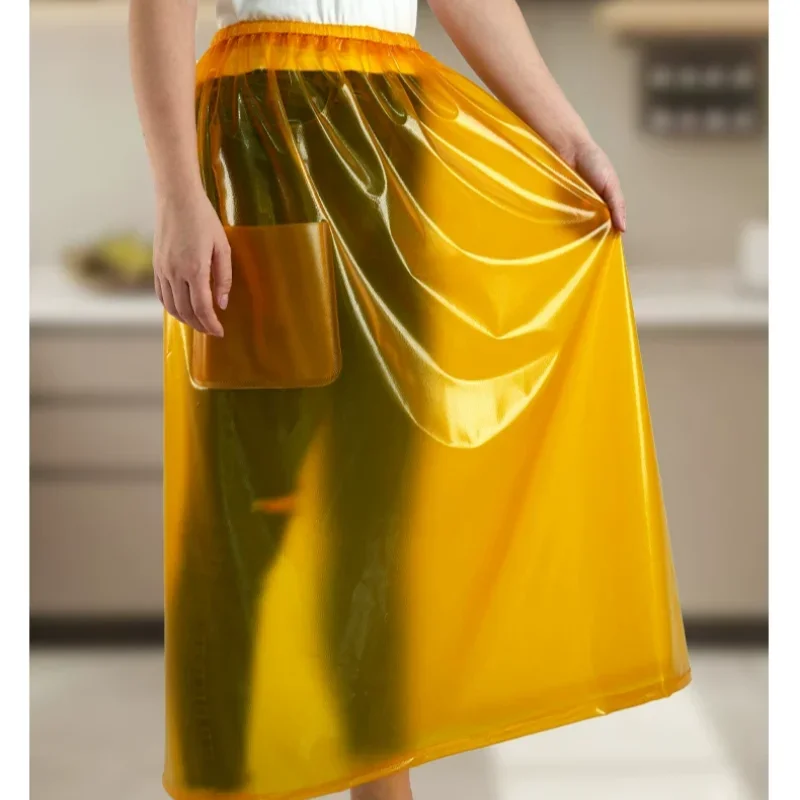 1Pcs Oxford Skirt Elastic Waist Soft Smooth Waterproof Oil-Proof Apron Workwear For Aquatic Product Catering Thickened Durable