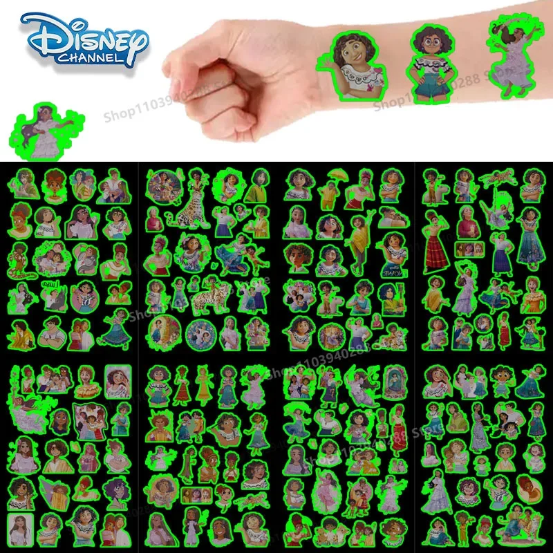 

Disney Encanto Luminous Tattoo Stickers Christmas Kawaii Cartoon Anime Stick Accessory Supplies Party for Kids Toys Gift