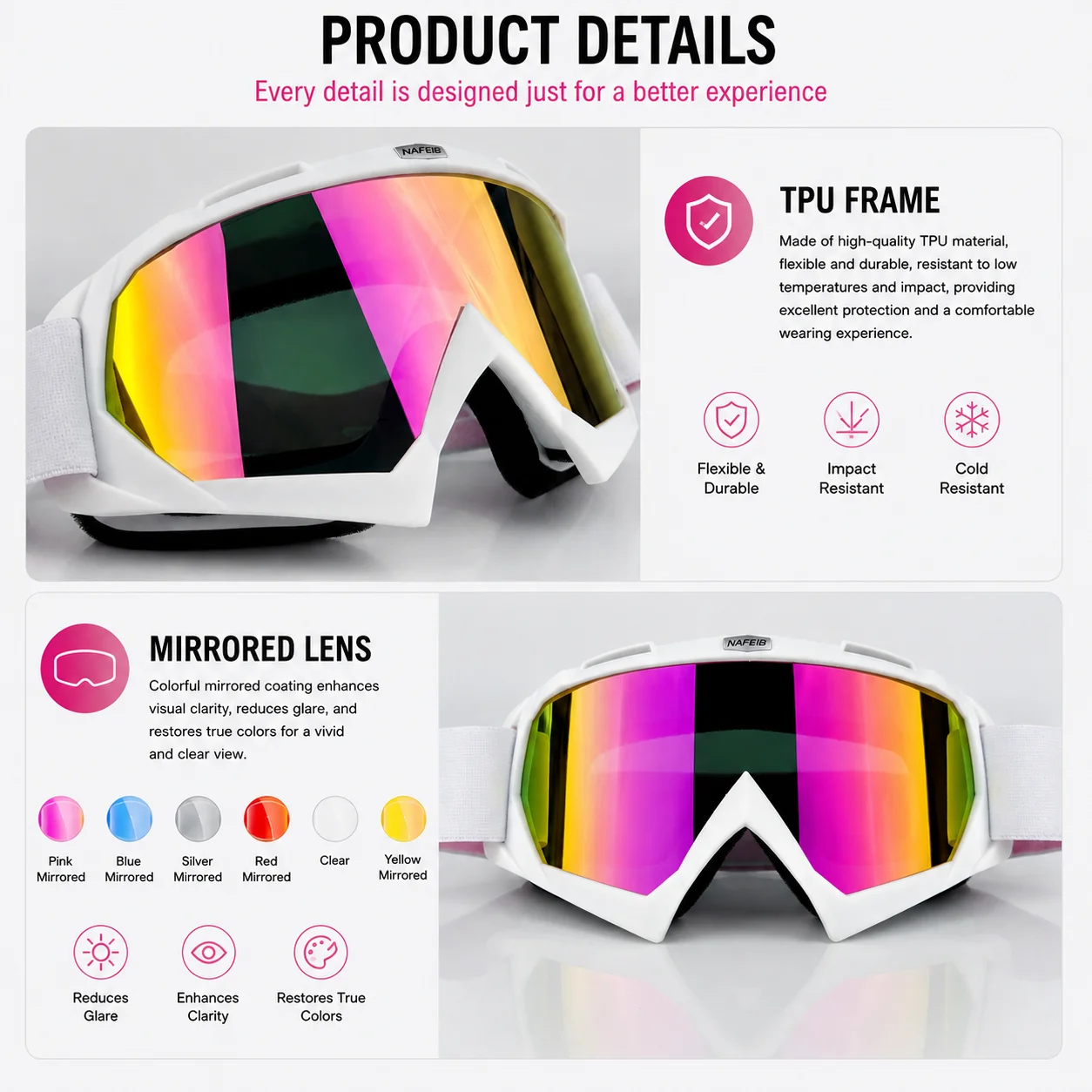 Outdoor Motorcycle Goggles Cycling MX Off-Road Ski Sport ATV Dirt Bike Racing Glasses for Fox Motocross Goggles Google