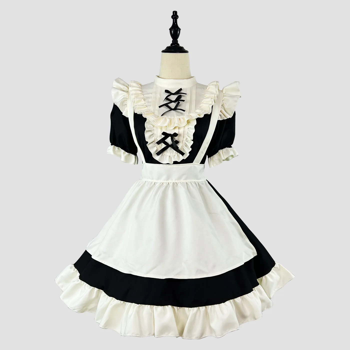 Anime czarna sukienka pokojówka Lolita przebranie na karnawał dziewczyna sukienka pokojówka trendy dziewczyny pokojówka stroje imprezowe S -5XL