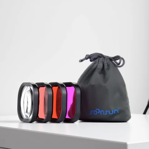 SOONSUN Dive Filter for GoPro Hero 13 12 11 10 9 8 Black Official Waterproof Housing Diving Red Light Close-up Macro Filters