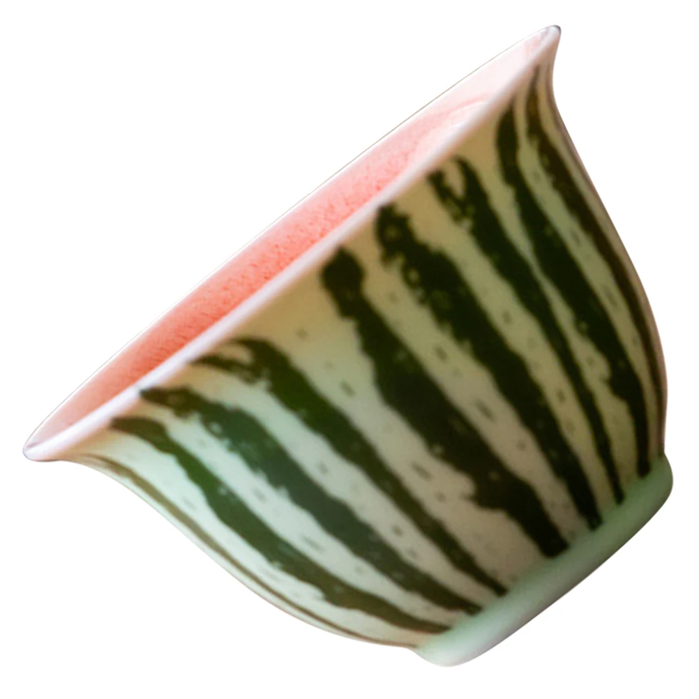 

Chinese Ceramic Tea Cup with Watermelon Design Rounded Mouth Comfortable Grip Ideal for Gift Giving and Daily Tea Enjoyment Kung