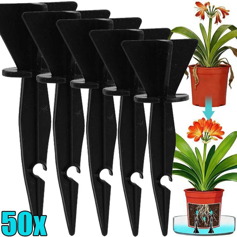 5/50Sets Plant Water Absorber Set Self-Watering Tool with Sharp Pointed Tip Watering Spikes Vacation Auto Irrigation System