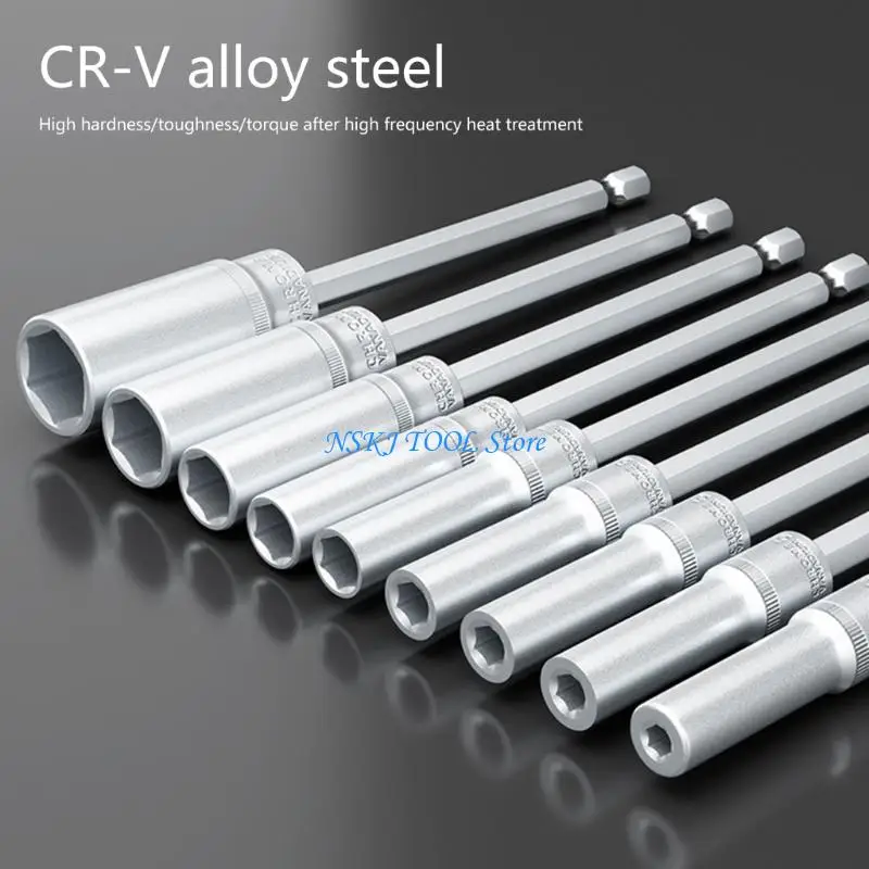 

L8RC 1/4Inch Long Bit Socket Nut Driver for Easy Storage and Portability