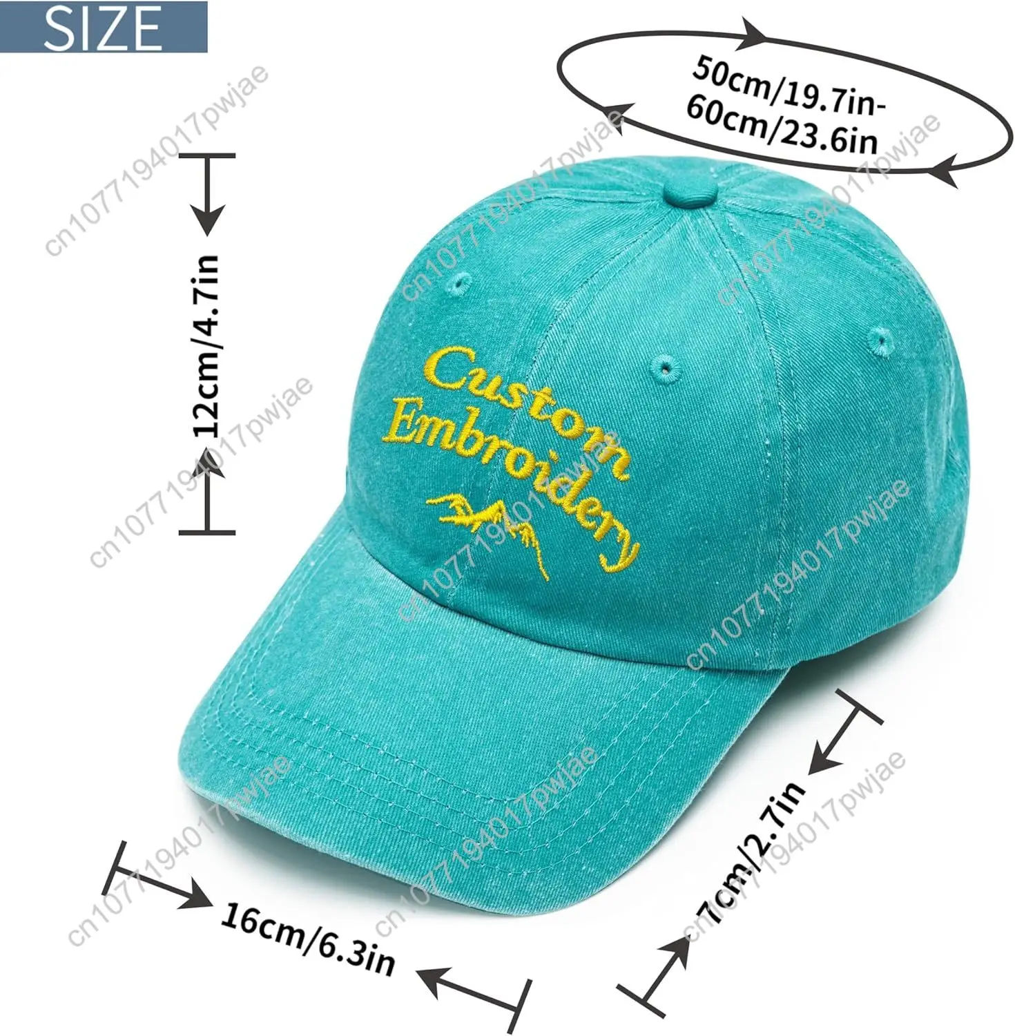 Benutzerdefinierte bestickte Hüte, personalisierte bestickte Baseballkappen. Fügen Sie Ihr Logo ein Textgeschenk für Männer und Frauen hinzu