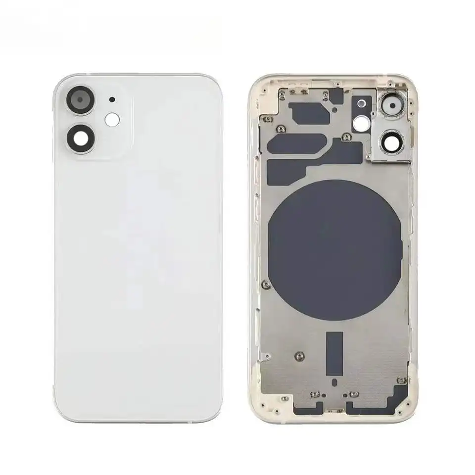 Back Cover For iPhone 12 12Mini Housing Replacement High Quality Housing Battery Cover for 12 Chassis with Side Buttons+SIM Tray