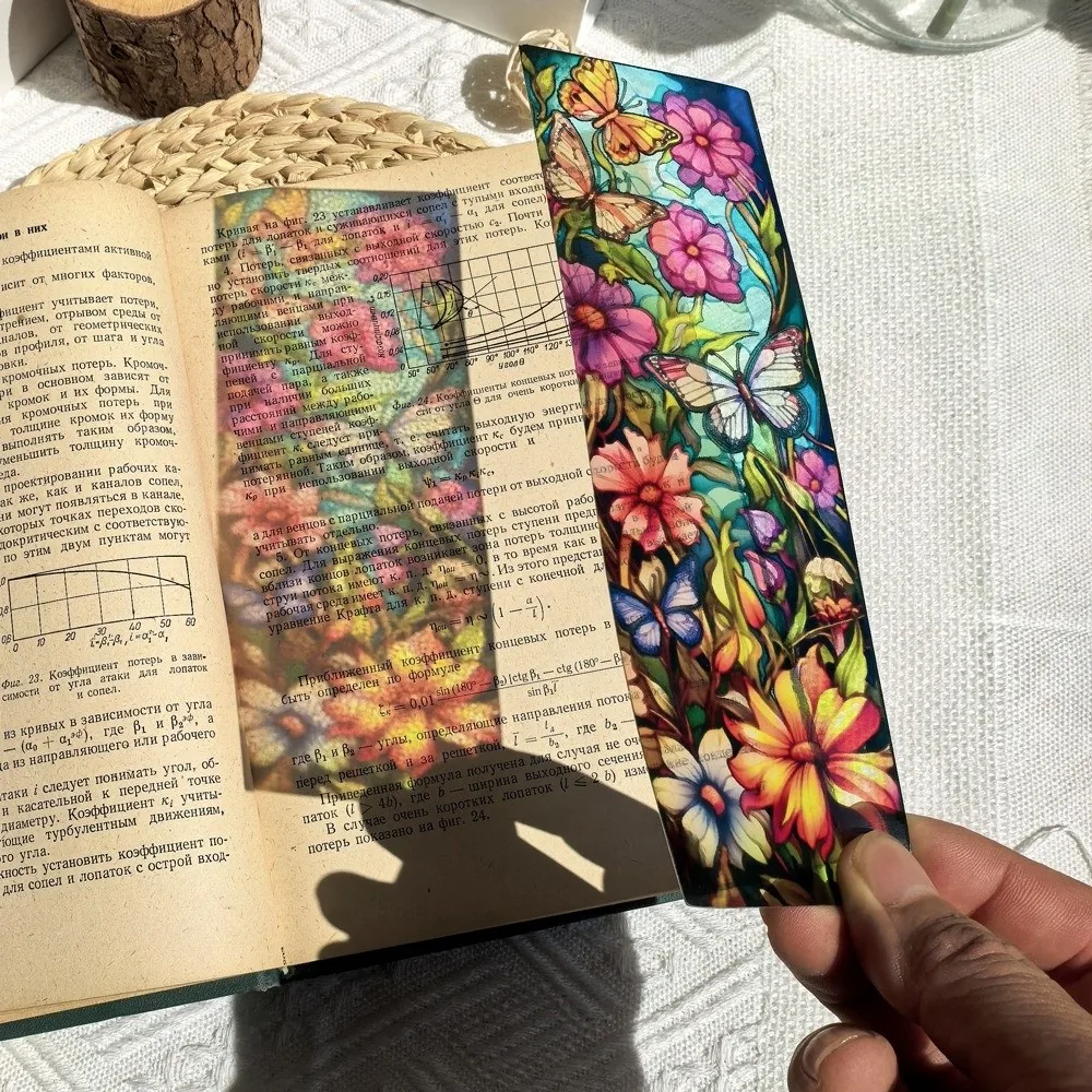Translucent Stained Window Bookmark Hand Account Decoration Dreamy Pattern Sun Catcher Ornament Light Flow Shadow