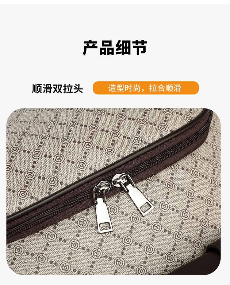 Modischer Rucksack mit Karomuster für Herren, große Kapazität, Laptoptasche, luxuriöses Design, wasserdichter Reiserucksack, Herrenrucksack. – Detail 13