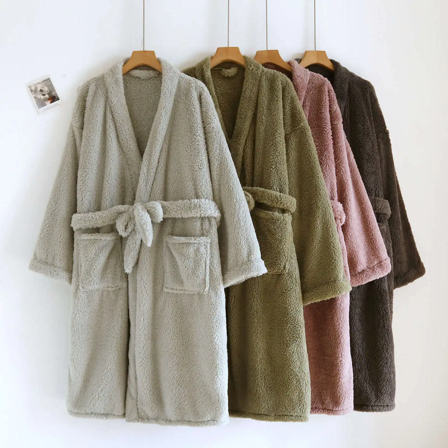 

Фланелевой халат для влюбленных, теплая одежда для сна на зиму, новый халат для пары, утепленный халат, женская одежда для сна, домашняя одежда