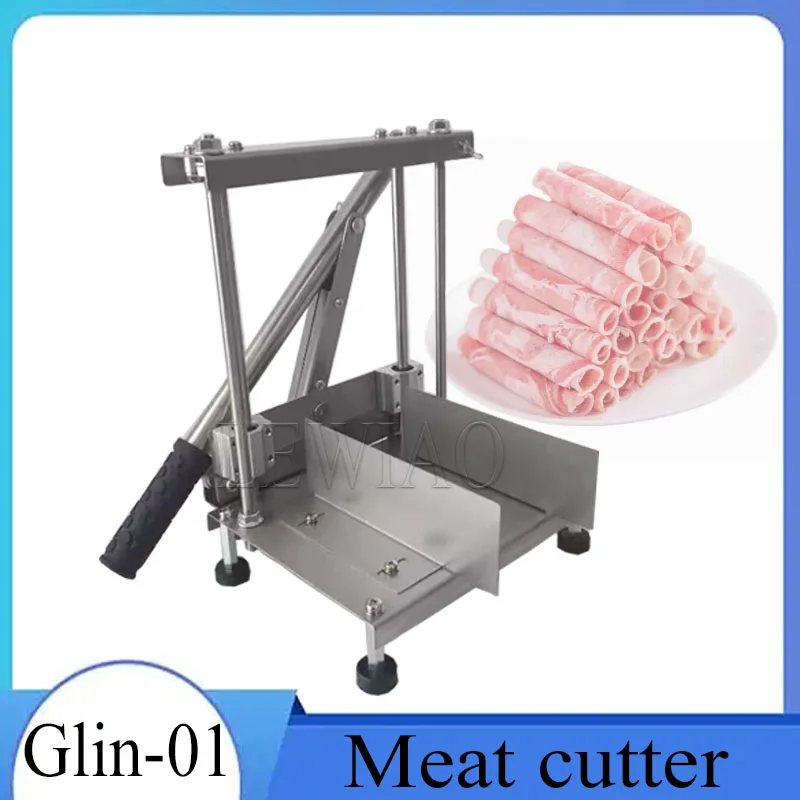 

Stainless Steel Manual Lamb Meat Slicer Frozen Meat Cutting Machine Beef Mutton Rolls Cutter