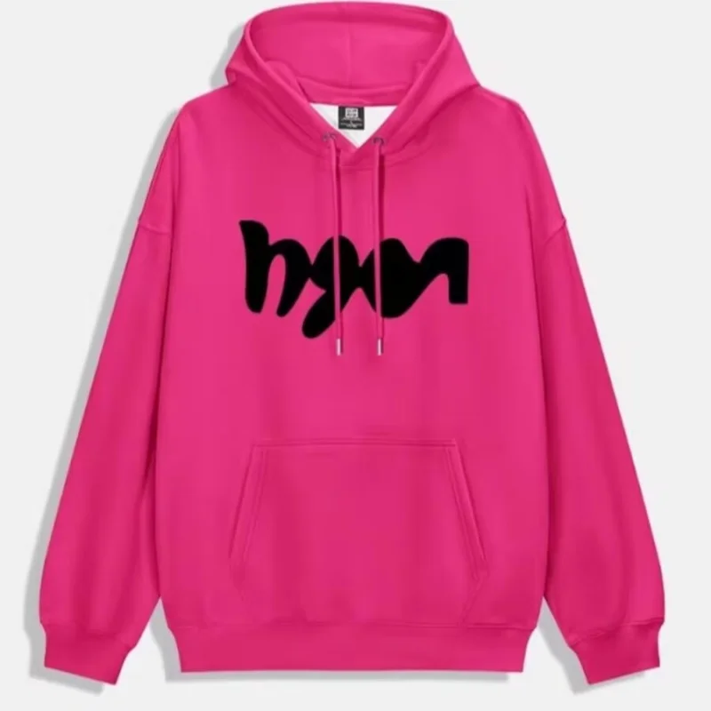 트렌디한 후드 롱 스웨트셔츠 여성용 루즈 슬림핏 스트리트 스타일 안감 있는 레트로 레이지 코트 레터 프린트