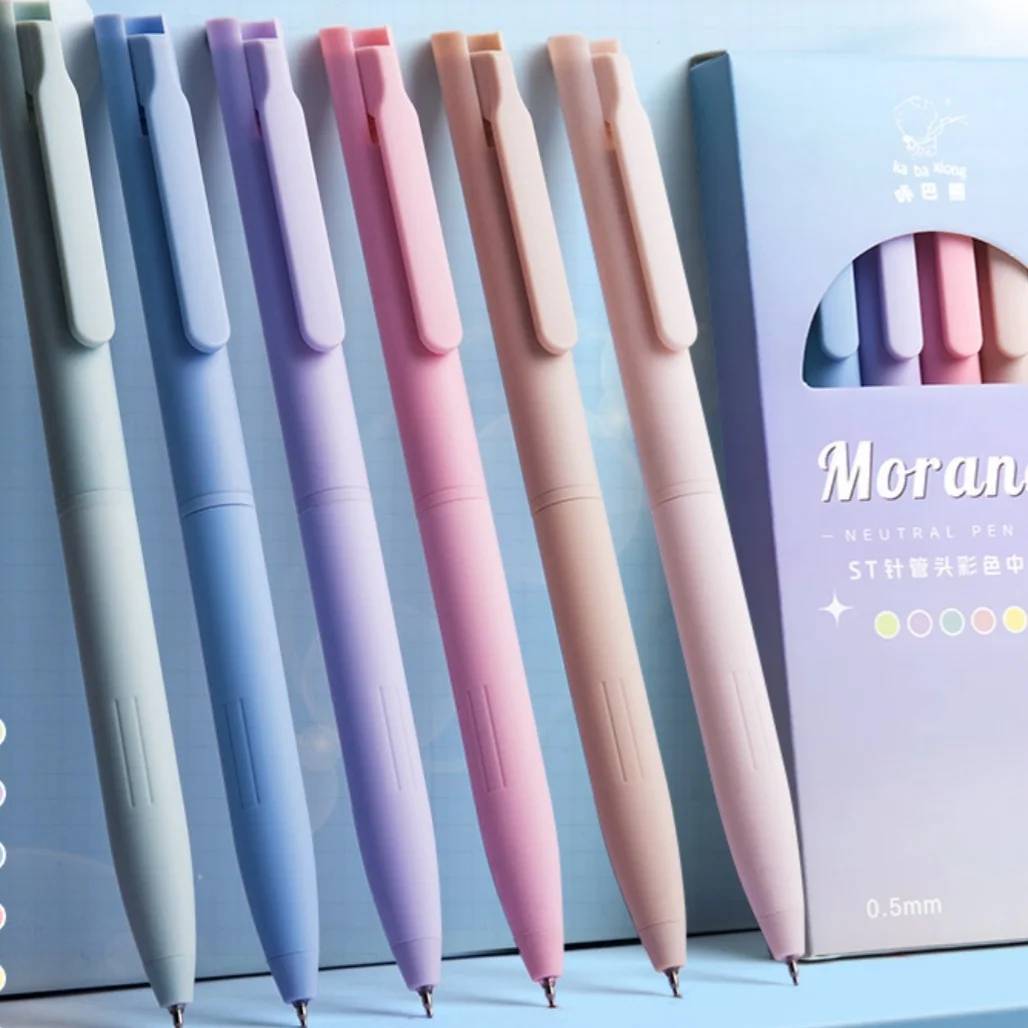 

Гелевые ручки Morandi, гелевые ручки-кликеры для ведения дневников, набор канцелярских принадлежностей в японском стиле Ins