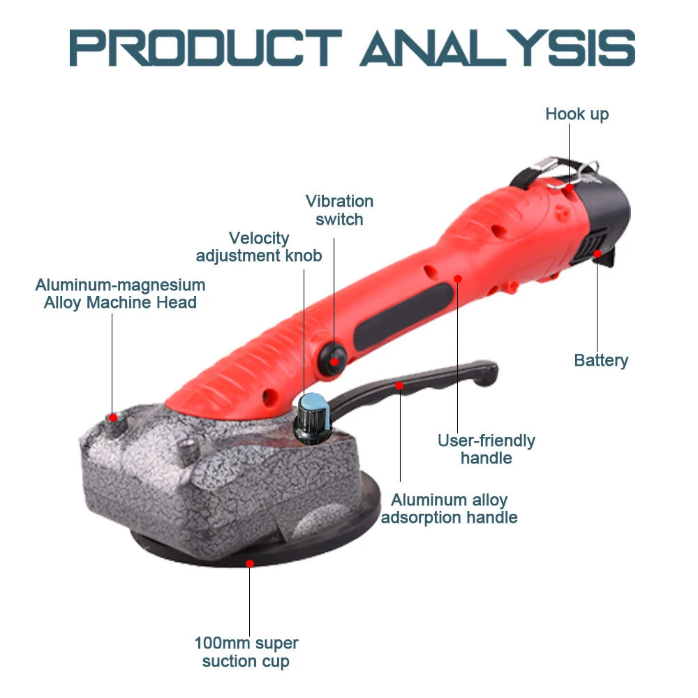 10-150 Hz maszyna do układania płytek podłogowych narzędzie wibracyjne do układania płytek podłogowych z przyssawką 100*100mm obrabiarki