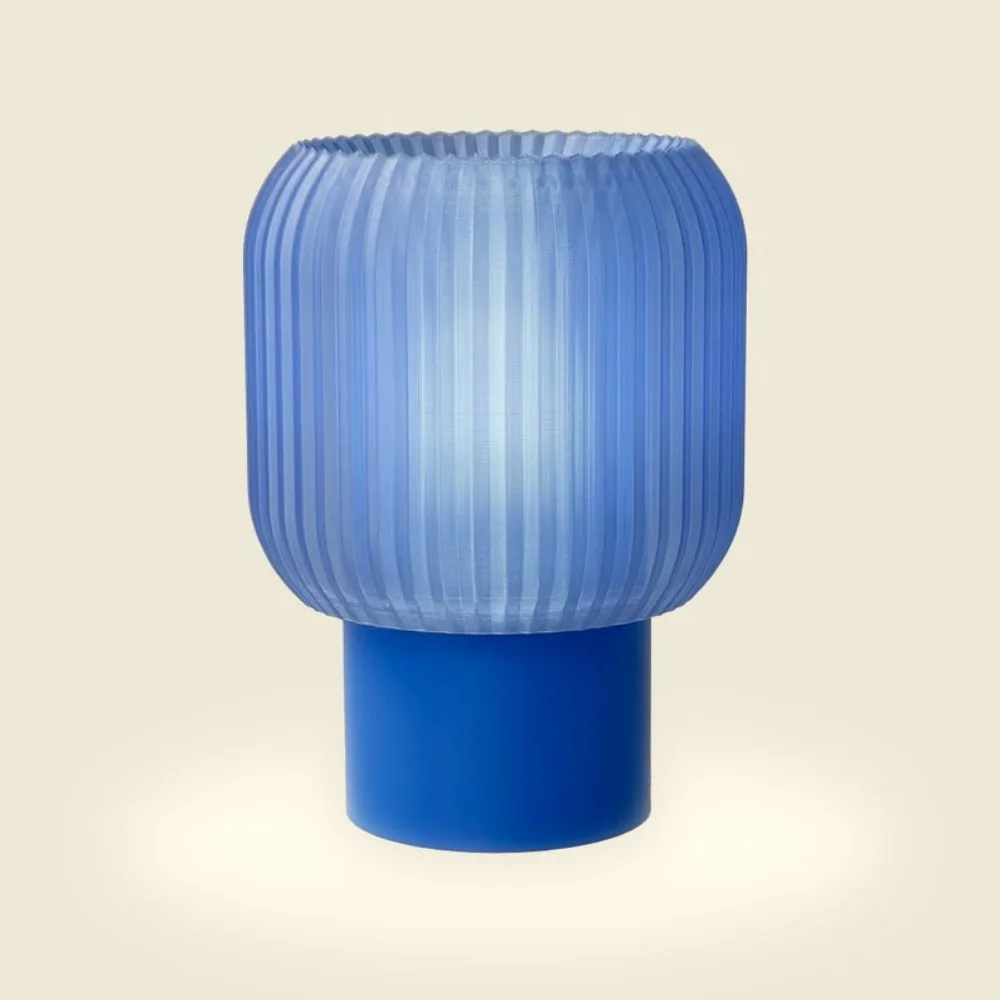 

Table Lamp "SCALLOP" in Blue with Optional Dimmer Switch