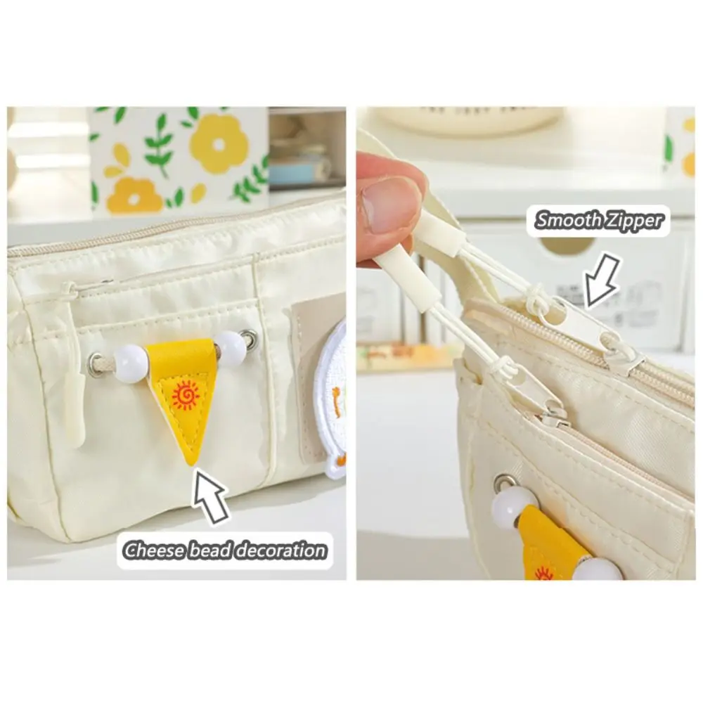 Novità con borsa per penne con toppe per formaggio Borsa per cancelleria di grande capacità a 10 strati Organizzatore di cancelleria per ufficio scolastico