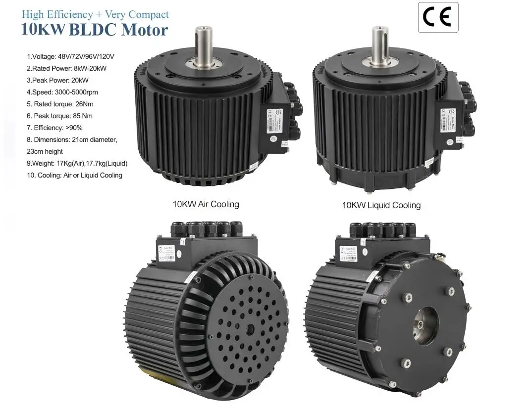 High Power BLDC 10kw 85N.m 4200RPM 120kmh brushless electric DC motor with VEC controller for electric motorcycle / Outboard Boa