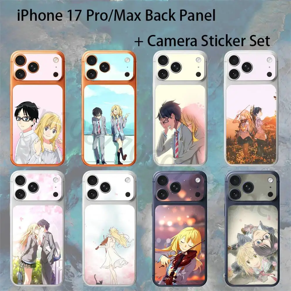 

Amine Y-Your Lie In Aprils For iPhone 17 pro Max/ pro Full Cover Decal Skin Wrap Colorful Rear Protective Sticker Film