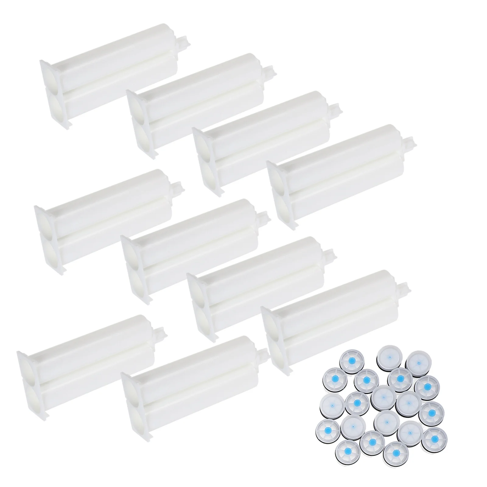 10pcs Glue Dispensing Tube 50Ml Ab Adhesive Cartridge For Epoxy Resin Mixing Nozzle Manual Applicator Tool Lab Dispensing