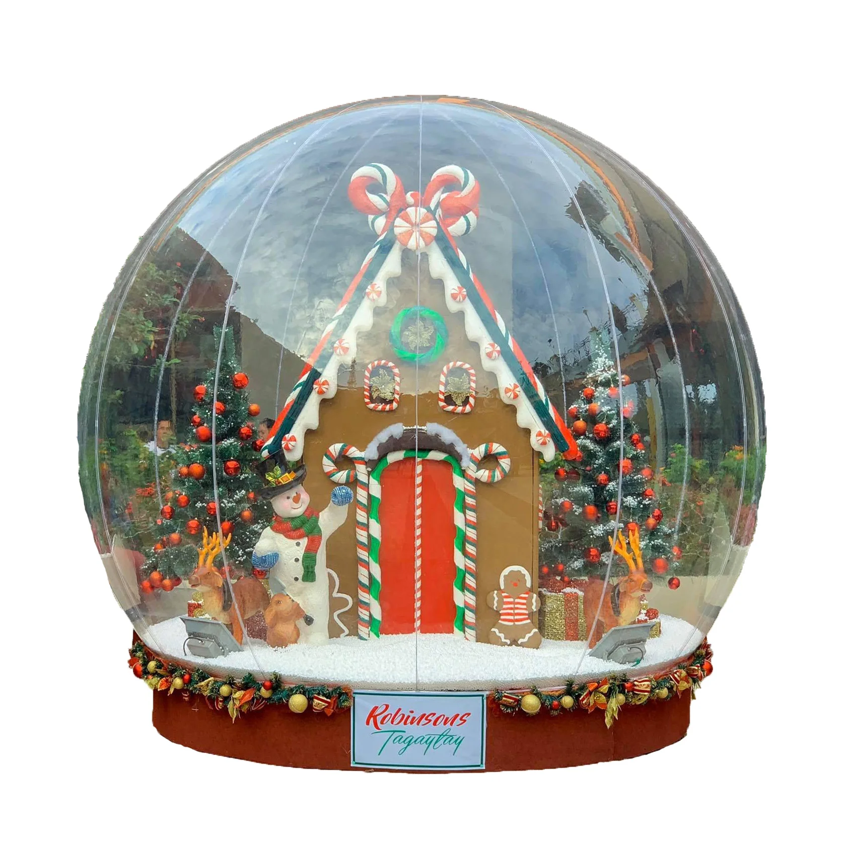 5m Transparent Giant Inflatable Snow Globe Advertising Bubble Ball Christmas Decoration Custom Inflatable Snow Ball