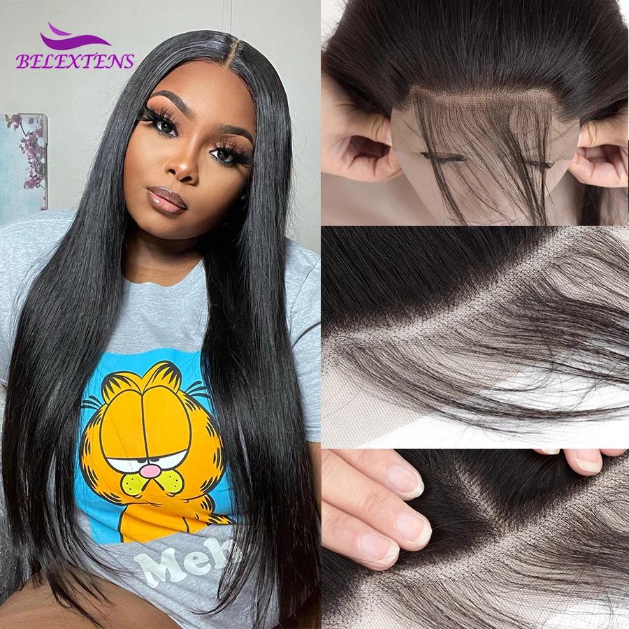 13x6 Frontal Closure Straight Lace Closure Pre Plucked Transparent Free Shipping 14-24 inch Human Hair Lace Closure