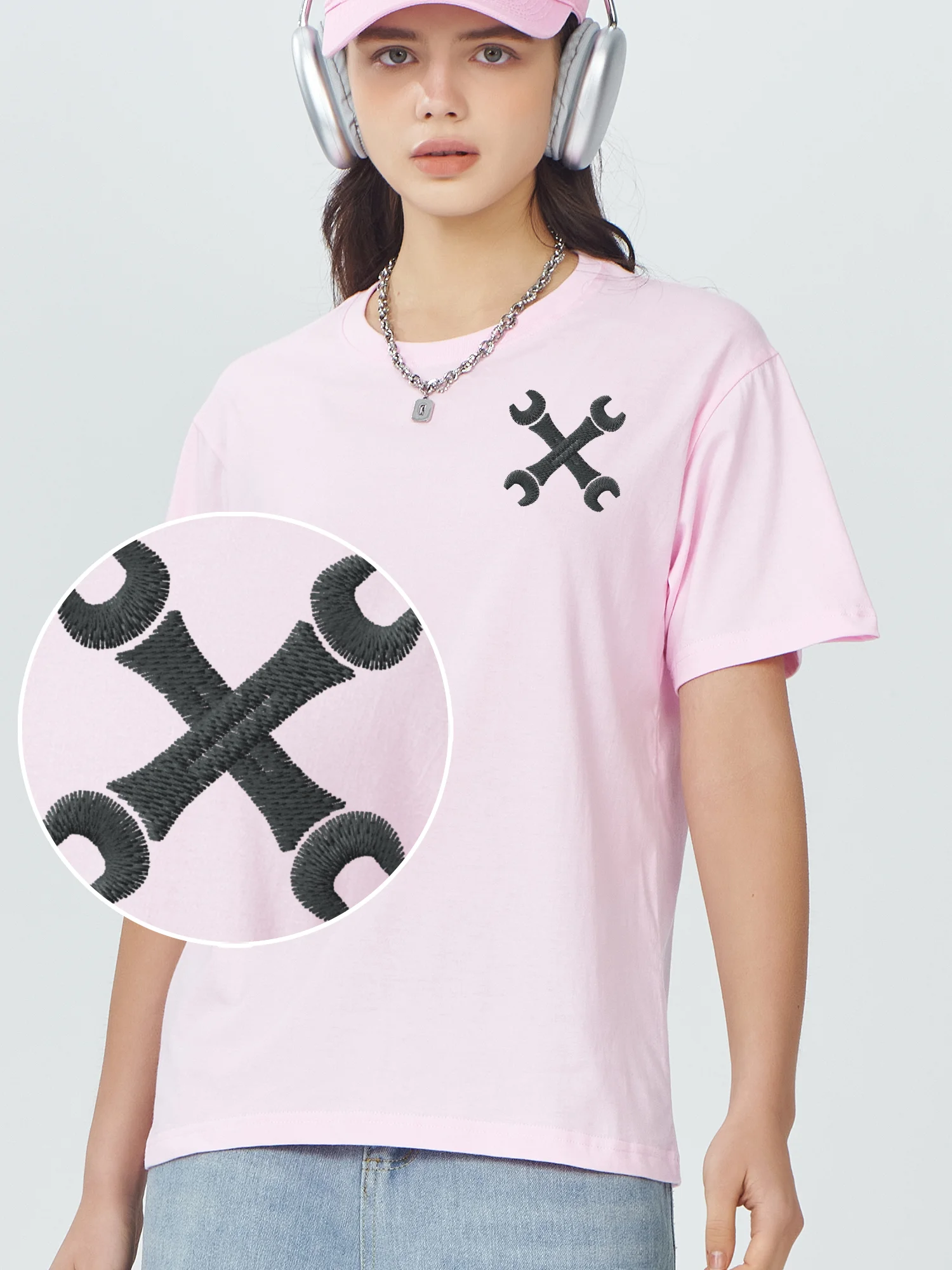 

Newest Embroidery T-Shirts Mechanic Tools Embroidered Tshirt Graphic T Shirts Men Oversized Student Christmas Shirt