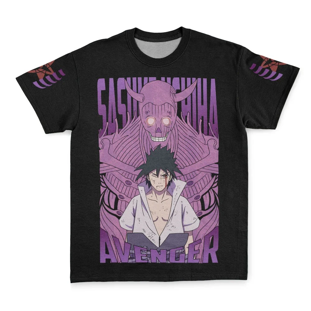 Naruto Sasuke Uchiha Avenger Anime Graphic Print T-Shirt Family Summer Adult Kids Casual T-Shirt Breathable Quick Dry Streetwear