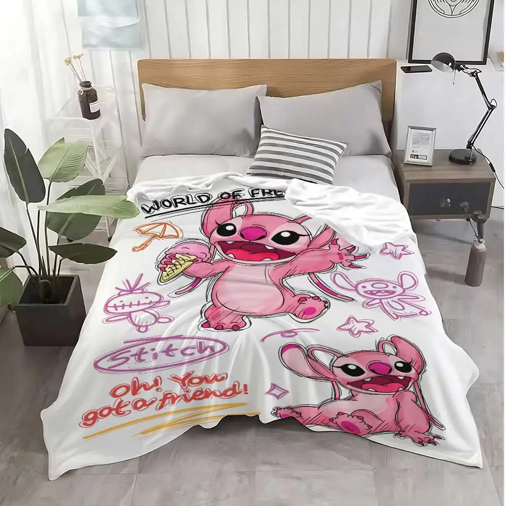 Kawaii أنجي بطانية رمي السرير ل أريكة البطانيات الفاخرة المنزل الداخلية رقيق منقوشة الركبة لينة قيلولة الملك الحجم و يلقي ديكور