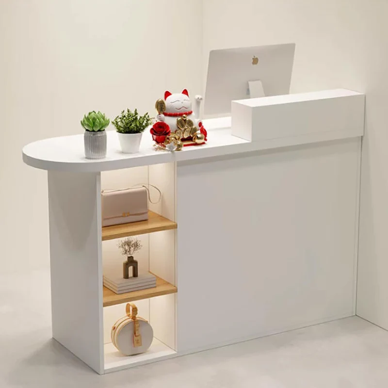 Decorations Hotel Reception Desk Counter Decorations Aesthetic Trendy Nordic Reception Desks Beauty Office Commercial Furniture